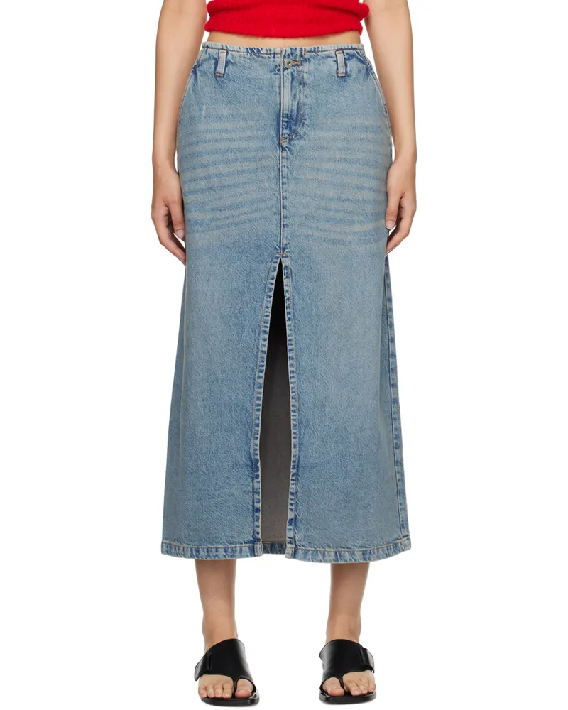 GIMAGUAS Blue Leslie Denim Midi Skirt Blue