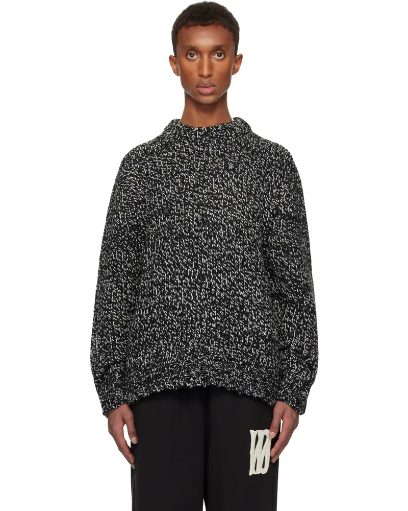 WE 11 DONE Black & White Chunky Knit Sweater Multi