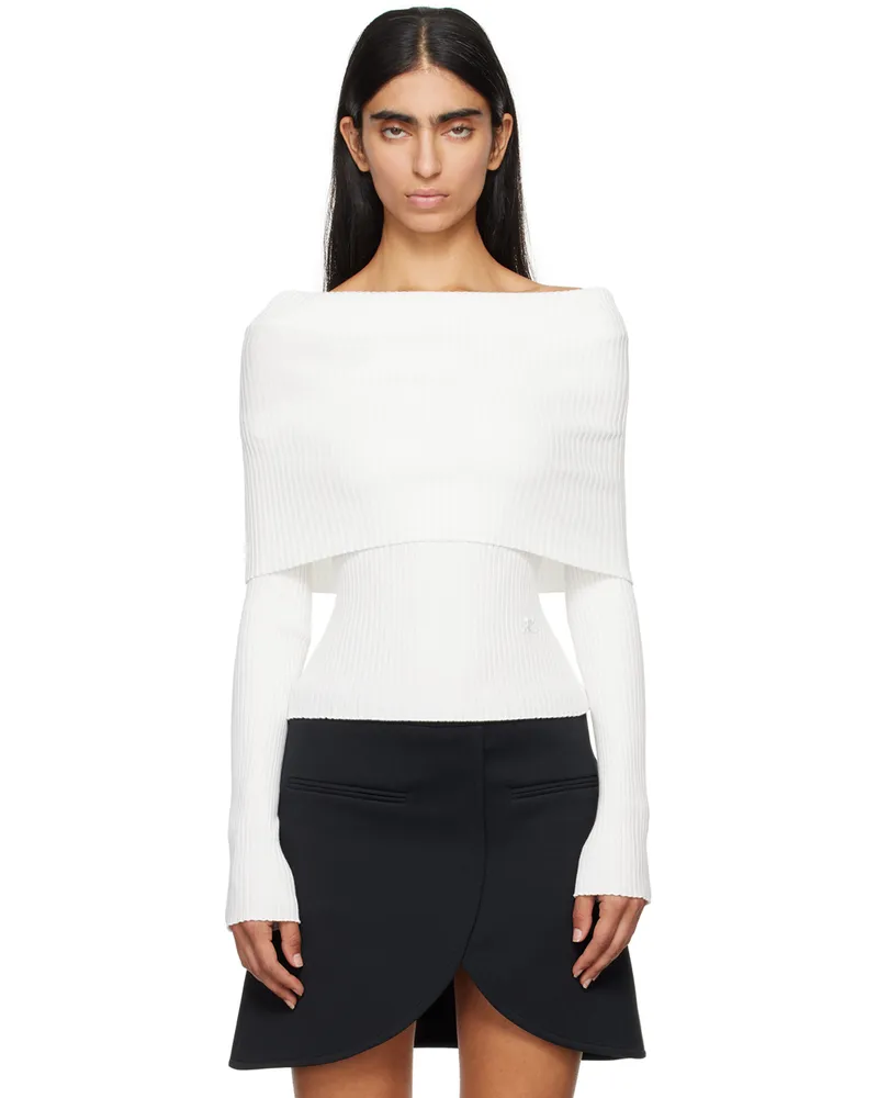 Courrèges White Twist Sweater 0001