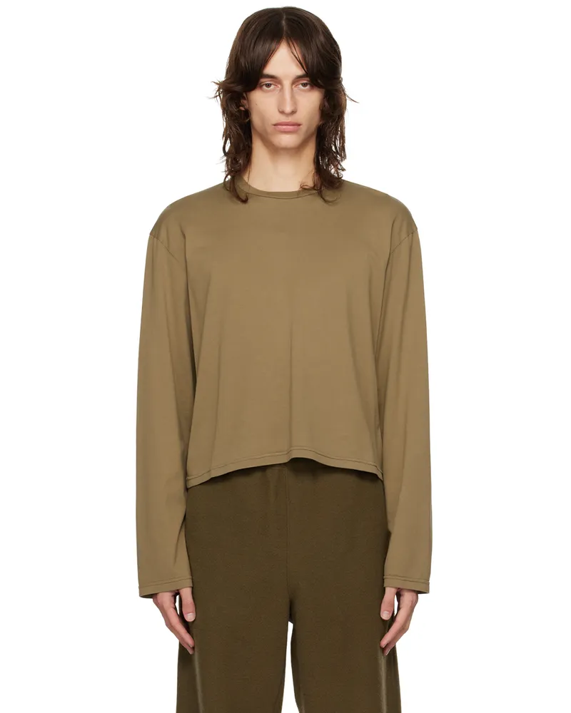 Rier Khaki Crewneck Long-Sleeve T-Shirt Castoro