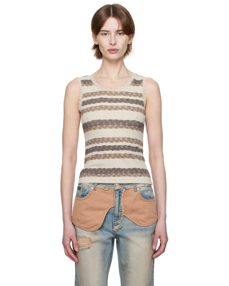 Andersson Bell Beige Hair Braid Stripe Tank Top Beige