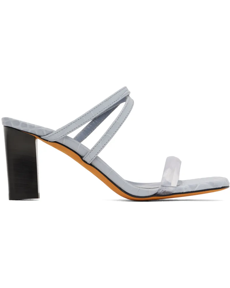 Maryam Nassir Zadeh Blue Croc Samantha Heeled Sandals 605