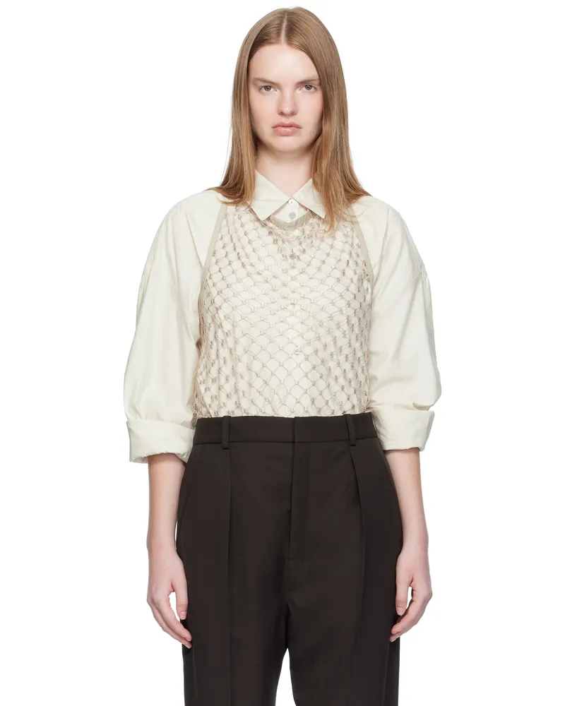 Christophe Lemaire Beige Fishnet Halter Top Bg283