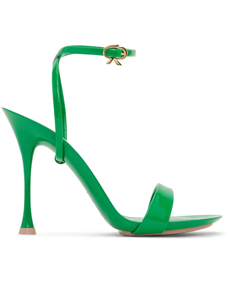 Gianvito Rossi Green Spice Ribbon Heeled Sandals Green