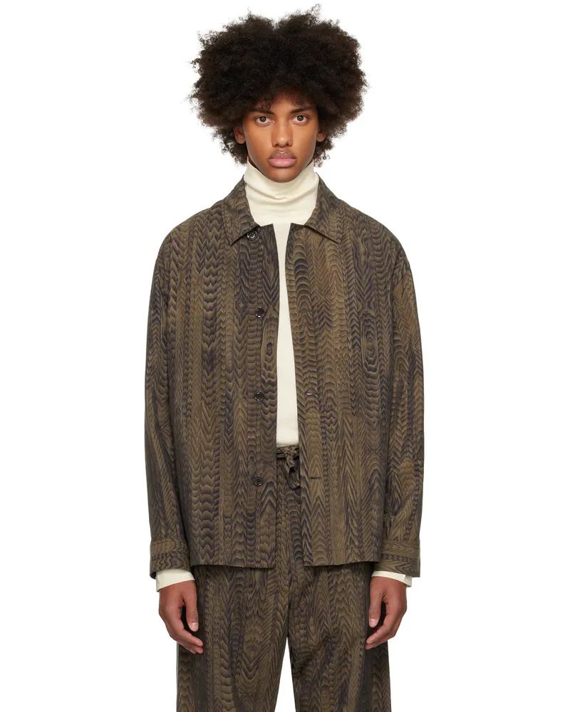 Christophe Lemaire Brown FreelingWaters Edition Printed Pyjama Shirt Mu224