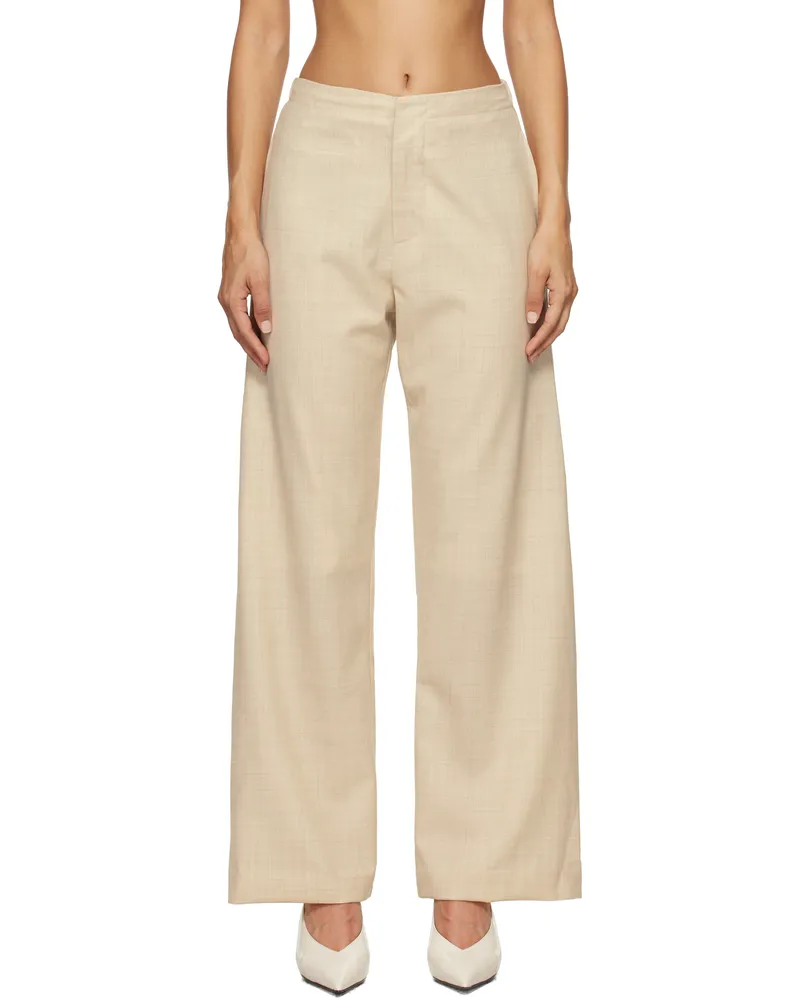 Lauren Manoogian Beige Fine Lana Trousers Em01