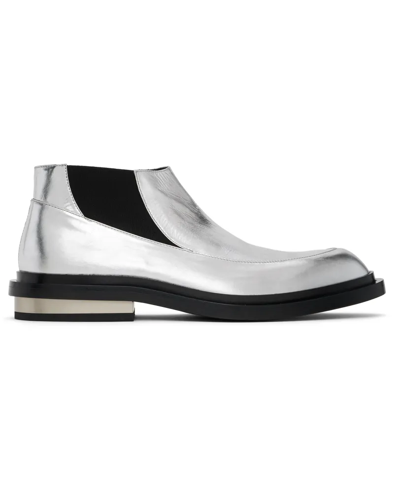Jil Sander Silver Ankle Chelsea Boots 056