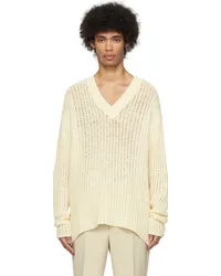 COMMAS Off-White V-Neck Sweater Off-white