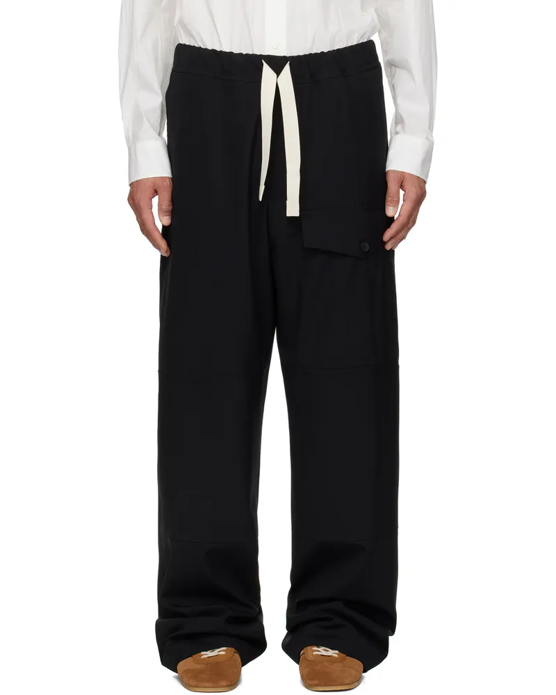 Dries van Noten Black Wool Cargo Pants 900