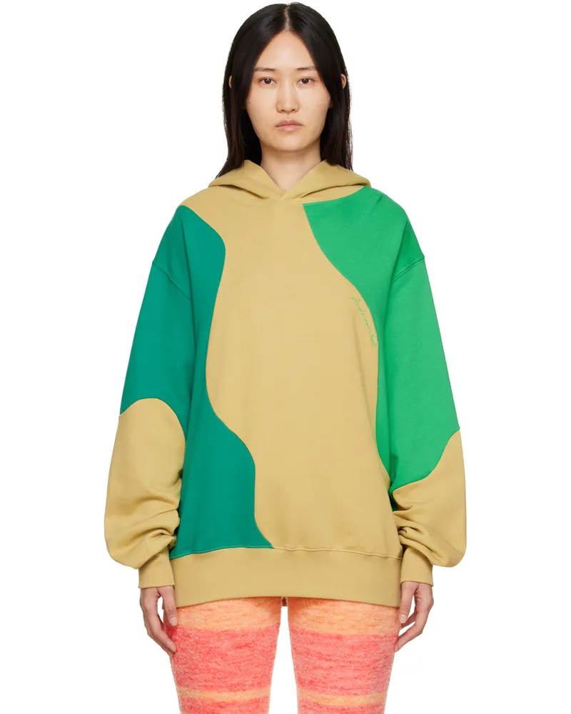 Andersson Bell Green & Tan Curved Hoodie Beige