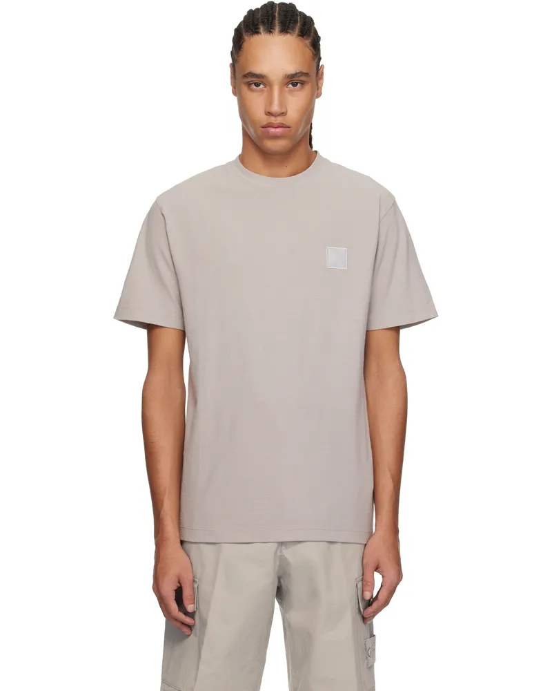Stone Island Gray Crepe Cotton Jersey Ghost T-shirt V0064