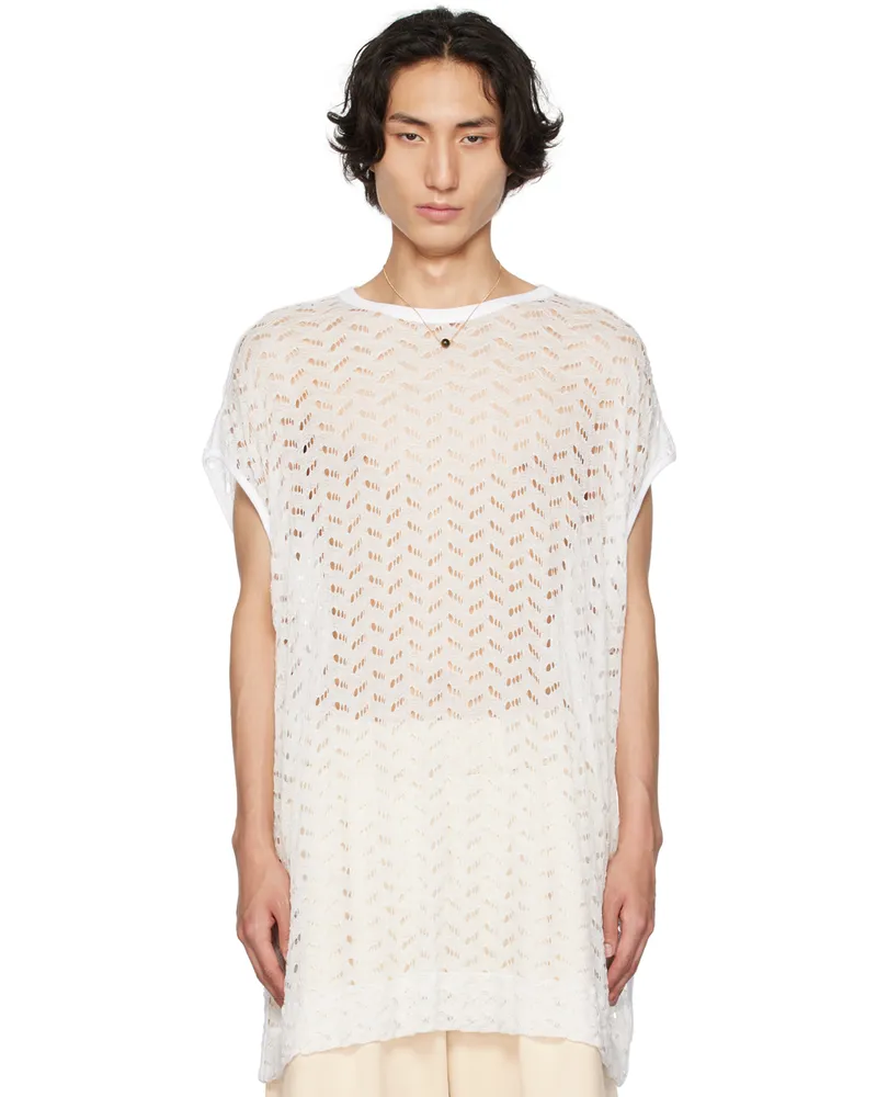 Dries van Noten White Crewneck Tank Top 1