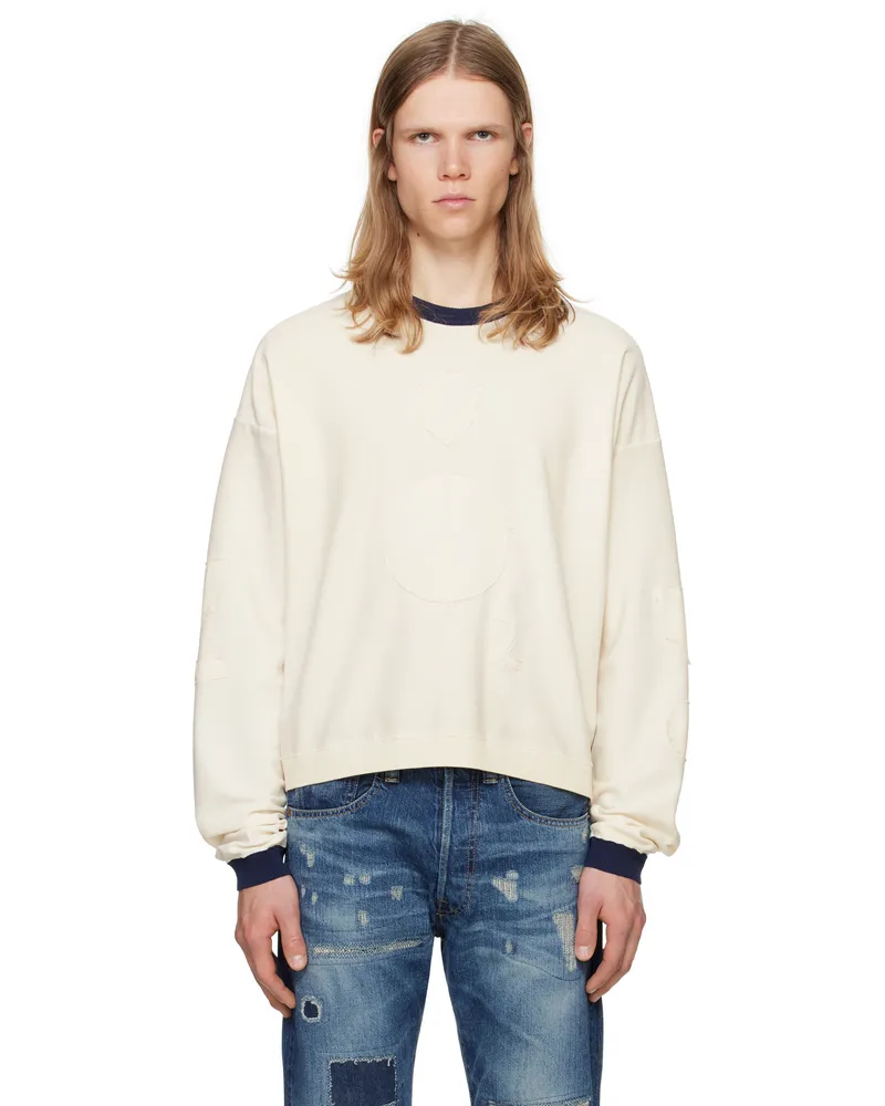 FourTwoFour on Fairfax White Soccer Sweatshirt Offwhite