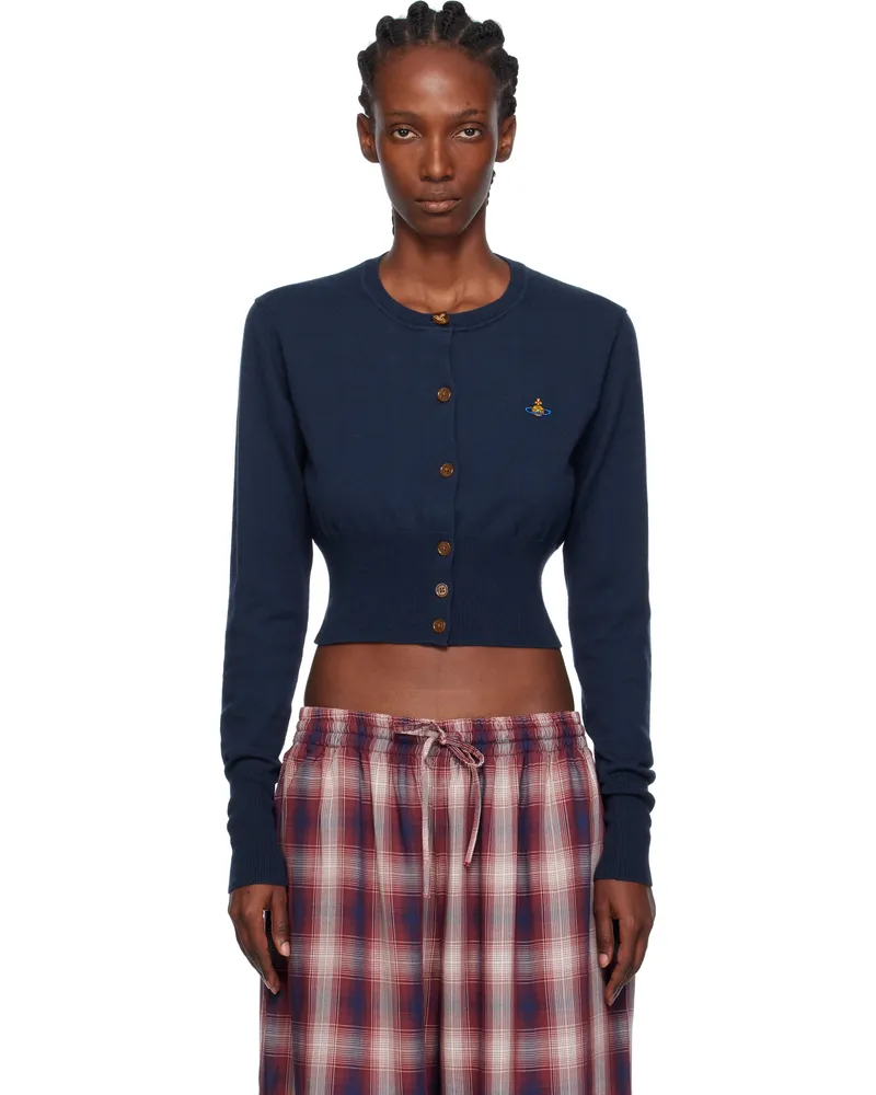 Vivienne Westwood Navy Bea Cropped Cardigan K410