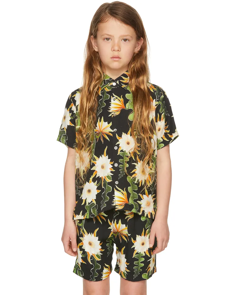 ENDLESS JOY SSENSE Exclusive Kids Black Epiphyllum Short Sleeve Shirt Black