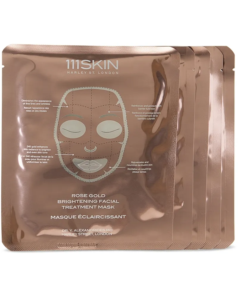 111SKIN Five-Pack Rose Gold Brightening Facial Treatment Masks – Fragrance-Free, 30 mL Na