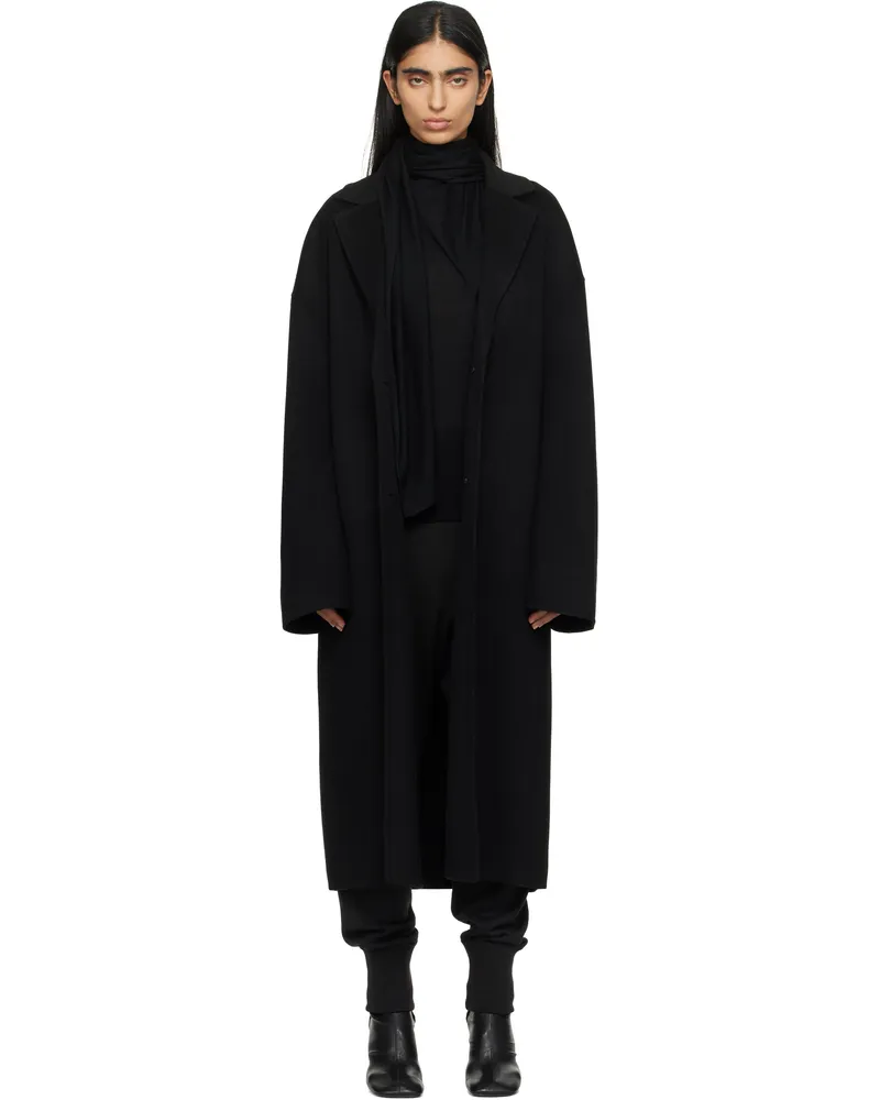 Totême Black Doublé Cocoon Coat Black