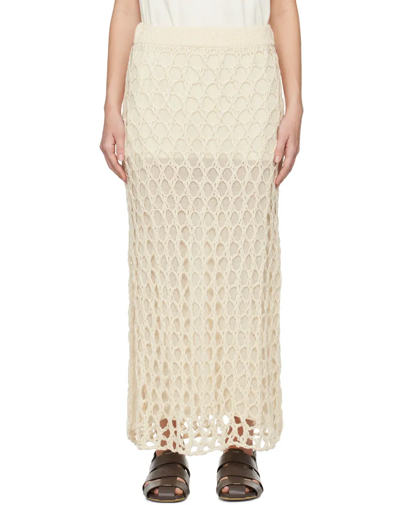 The Elder Statesman Beige Layered Midi Skirt 101