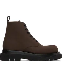 Bottega Veneta Brown Lace-Up Boots Coffee