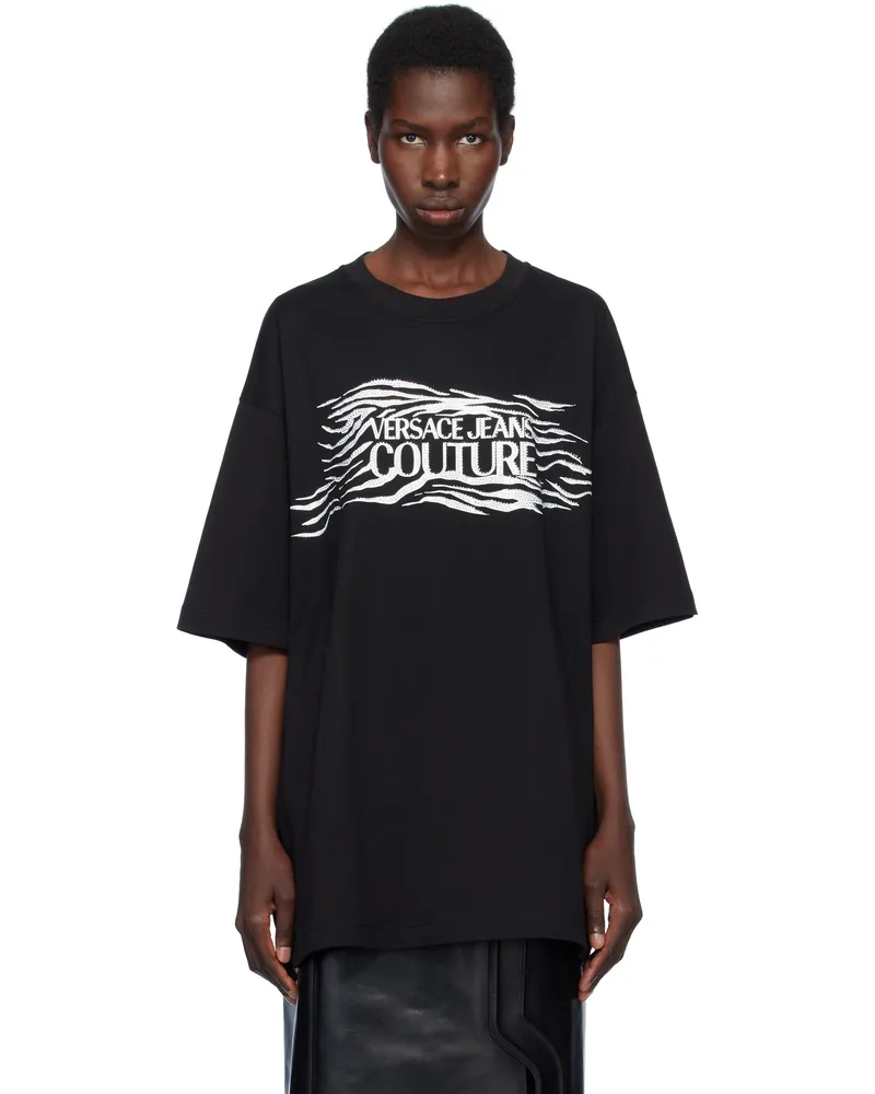 Versace Jeans Black Loose-Fit T-shirt E899-black
