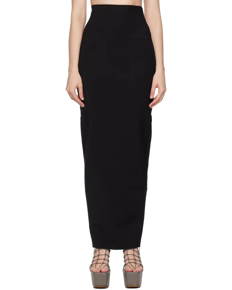 Rick Owens Black Concordians Dirt Pillar Maxi Skirt 09