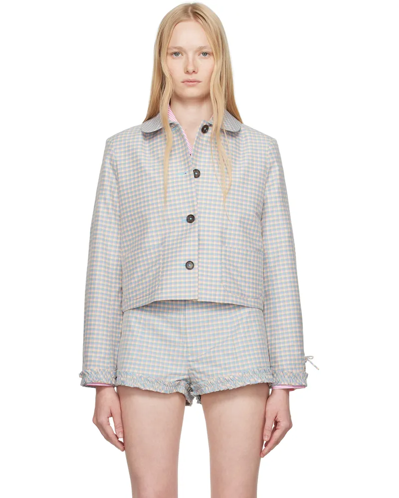 Sandy Liang Blue Karube Jacket Aqua