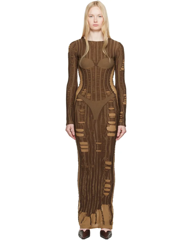 Diesel Brown M-Calimera Maxi Dress 7dg