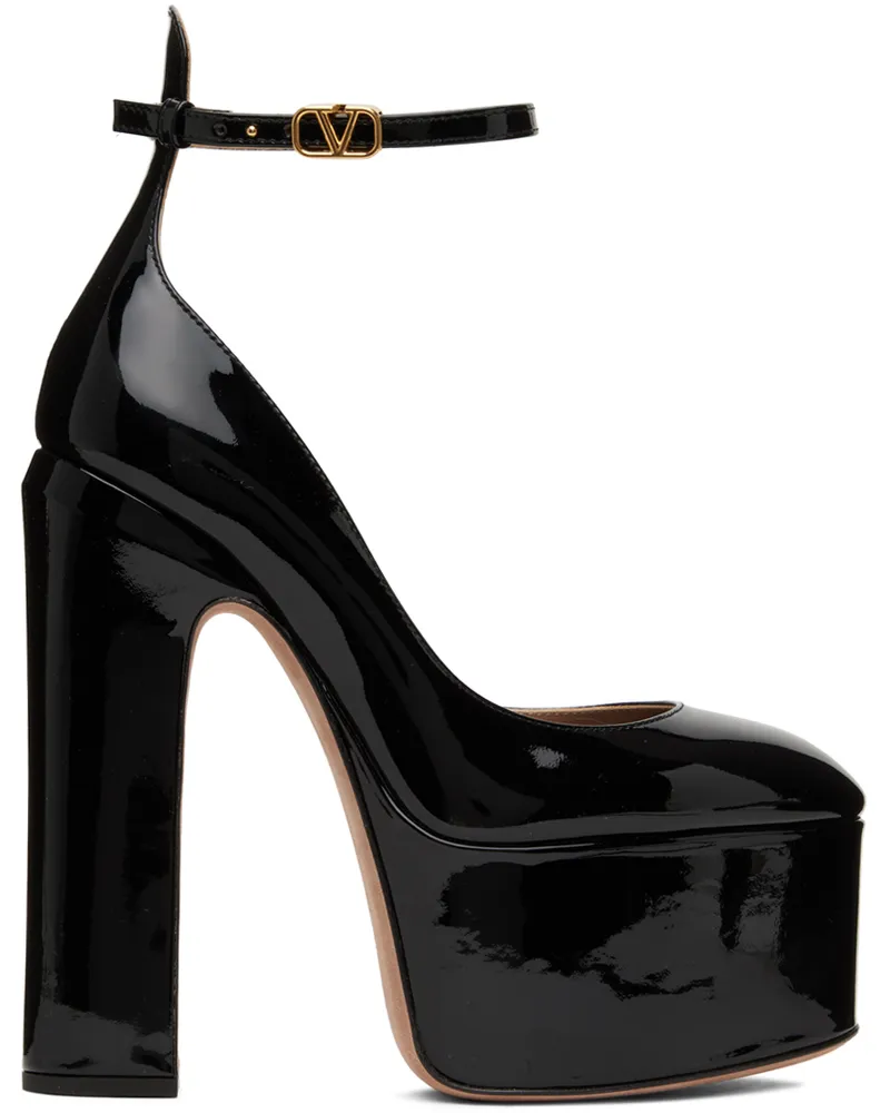 Valentino Garavani Black Tan-Go Platform Pumps 0no