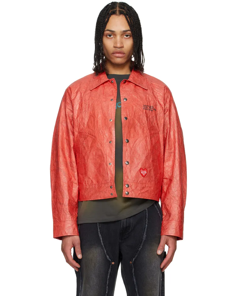Andersson Bell Red Guitarist Printed Tyvek Jacket Red