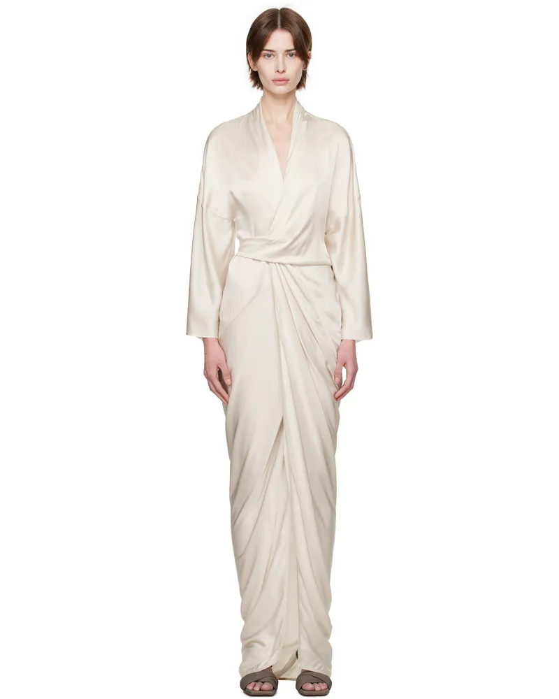 Rick Owens Off-White Hollywood Wrap Gown Maxi Dress 41