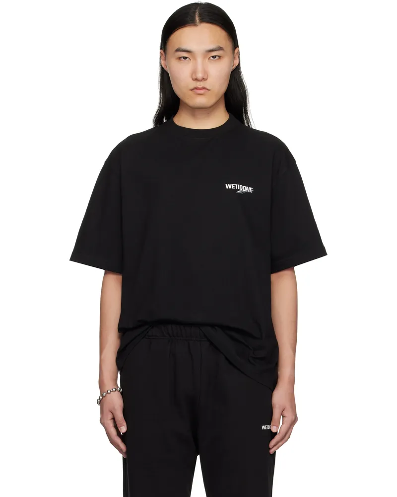 WE 11 DONE Black Wave Logo T-shirt Black