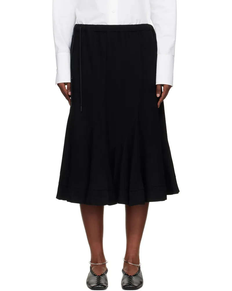 Yohji Yamamoto Black Eringi Midi Skirt 2