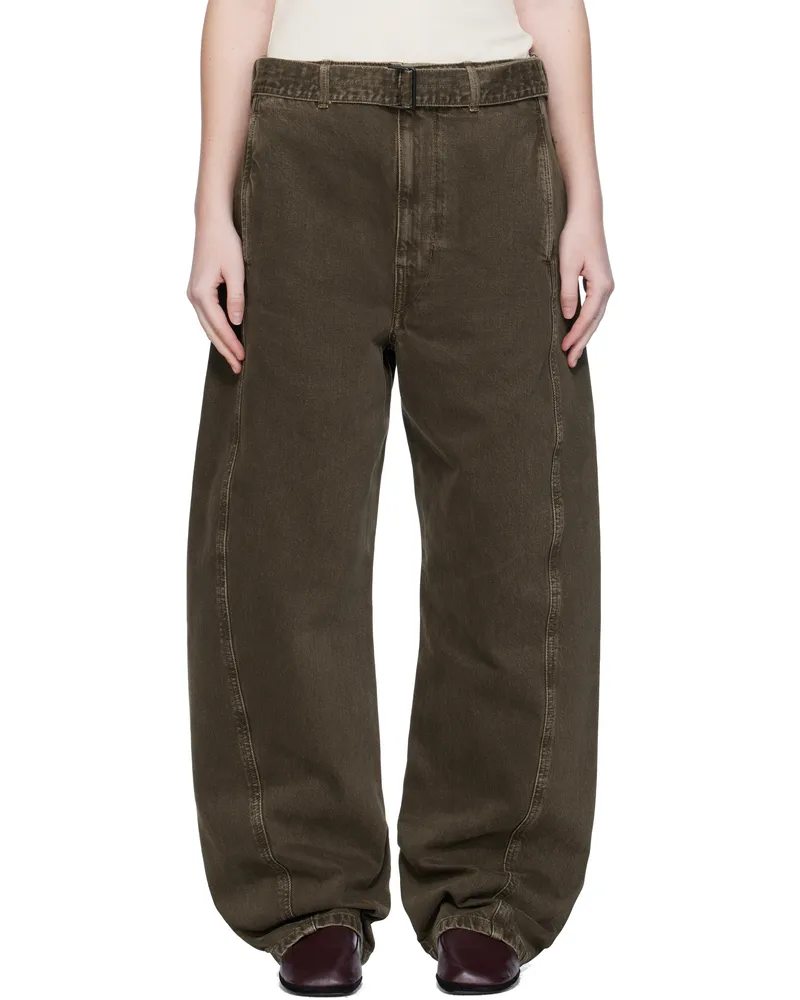 Christophe Lemaire Green Twisted Belted Jeans Gr631