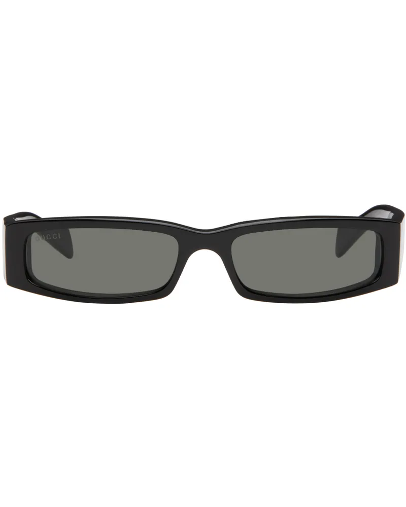 Gucci Black Rectangular Frame Sunglasses 001