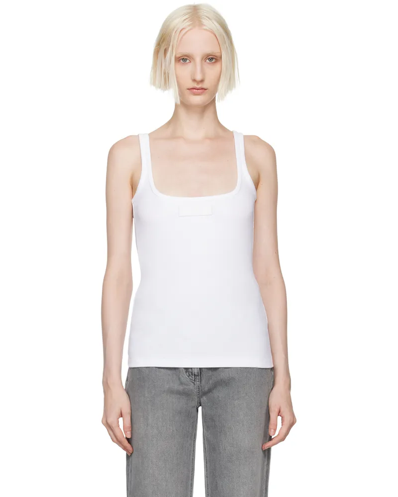 Versace White 90s Vintage Logo Tank Top 1w000