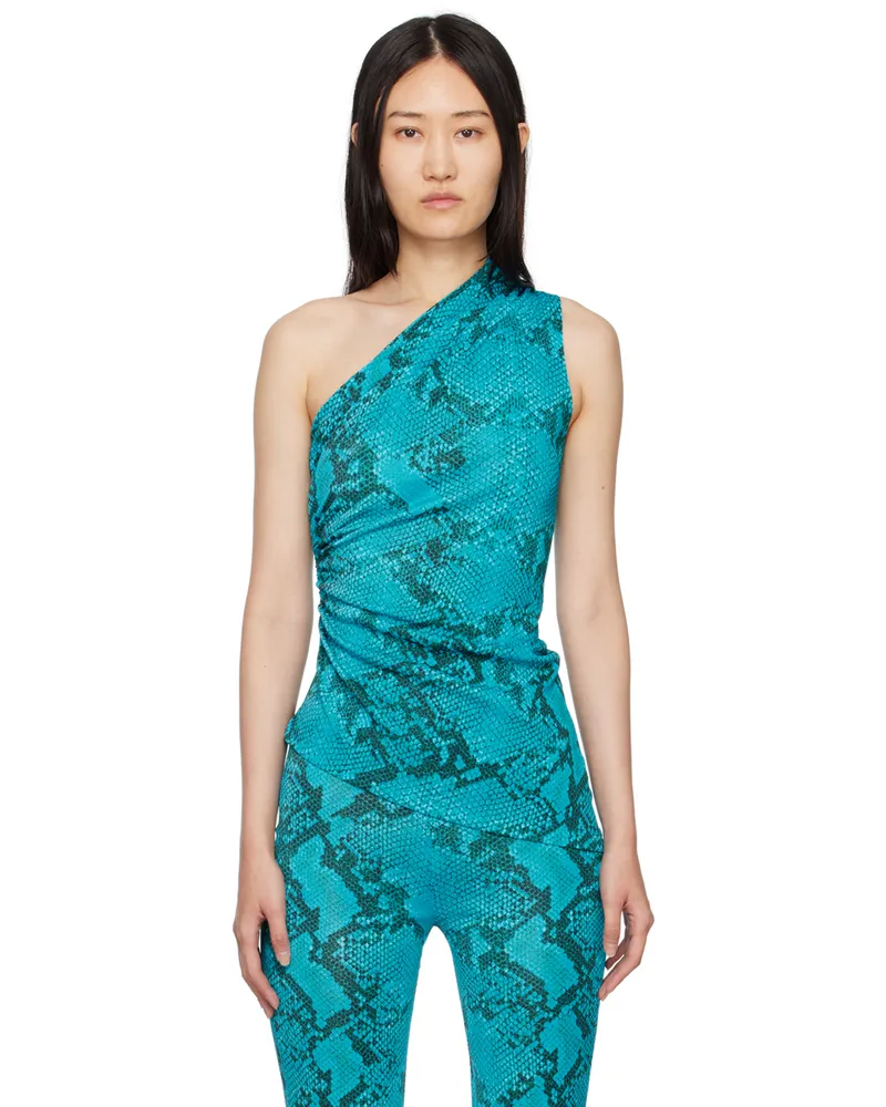 ATLEIN Blue One Shoulder Tank Top C0923