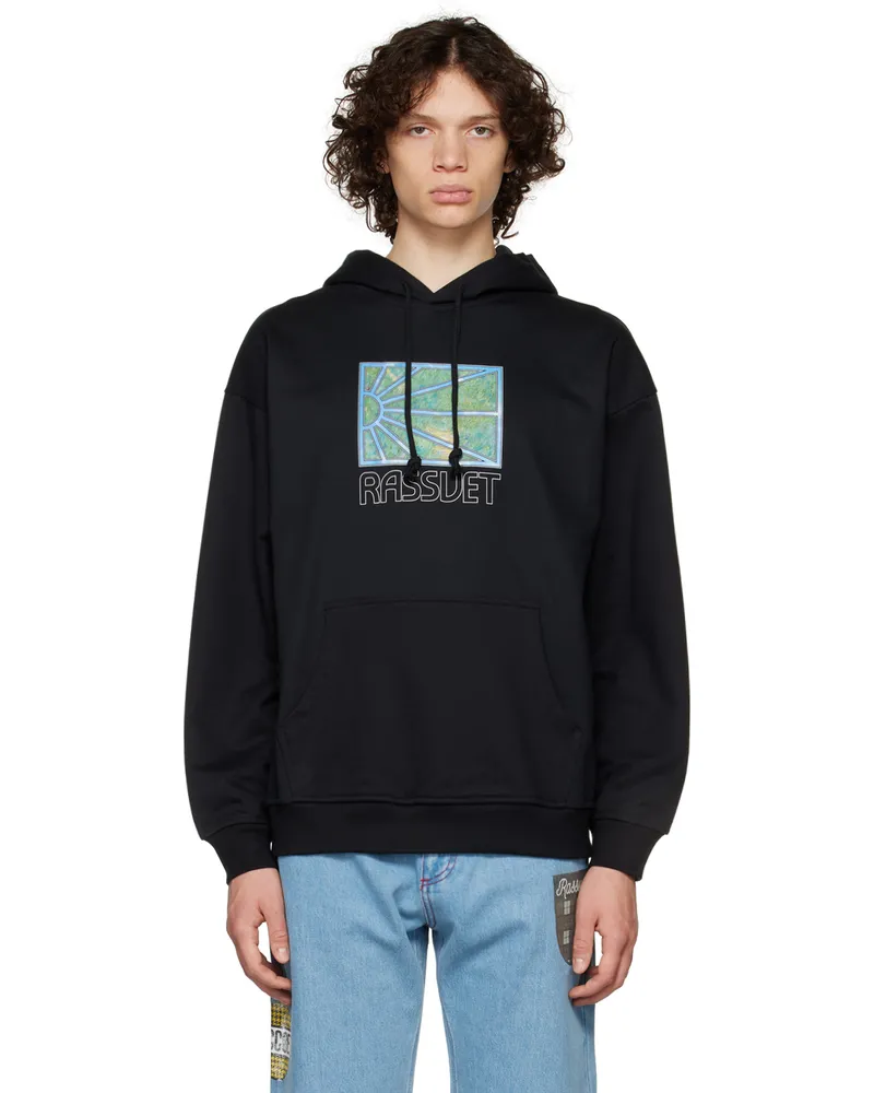 PACCBET RASSVET Black Graphic Print Hoodie Pacc11t028