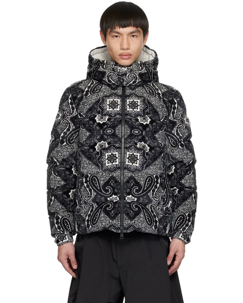 Moncler Black & White Graphic Down Jacket S90