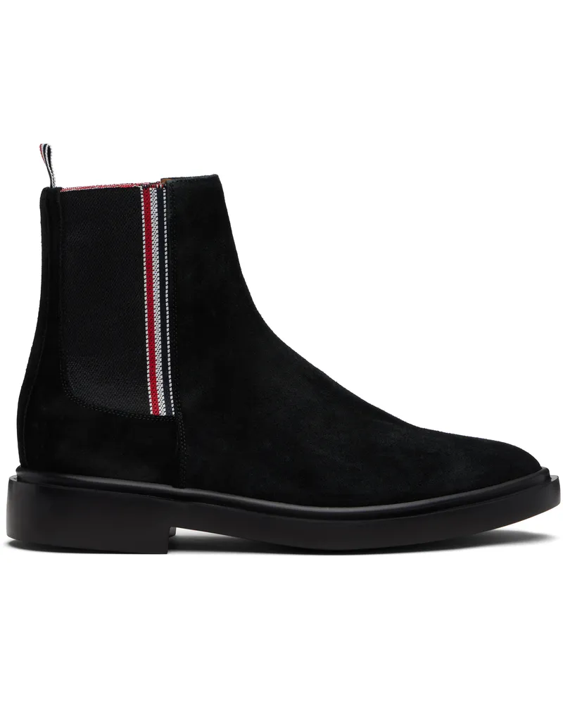 Thom Browne Black RWB Elastic Chelsea Boots Black001