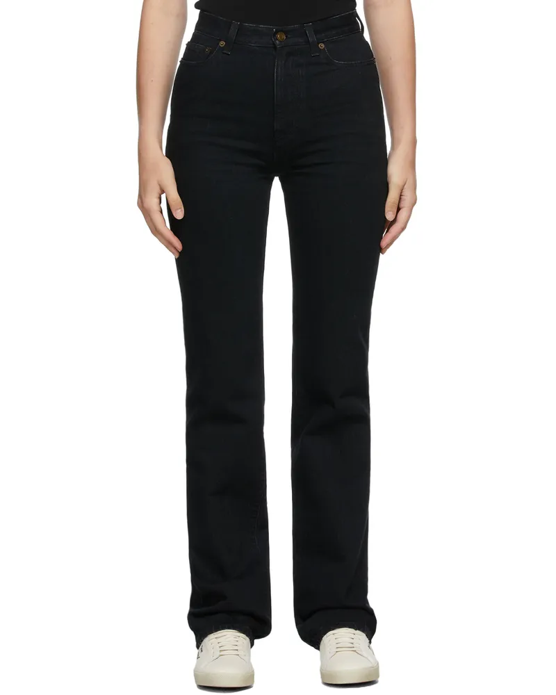 Saint Laurent Black 90s High-Rise Bootcut Jeans Black