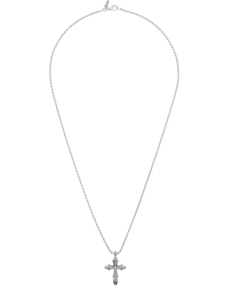 Emanuele Bicocchi Silver Medium Cross Necklace Silver