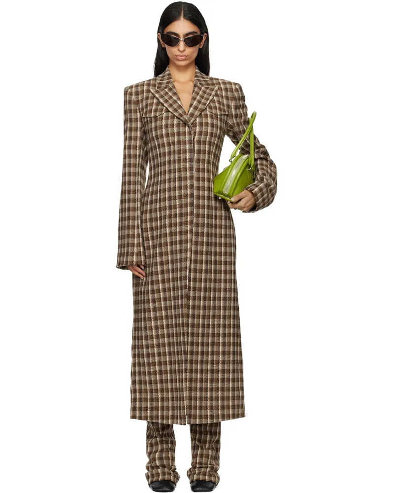 Acne Studios Beige & Brown Single-Breasted Coat Af4