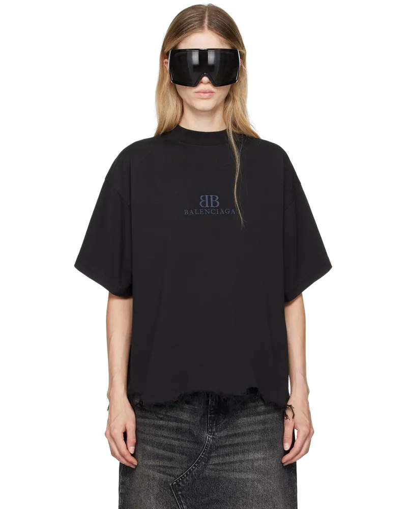 Balenciaga Black 'BB' Classic T-Shirt Black