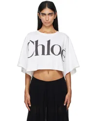 Chloé White Cropped Boxy T-Shirt White