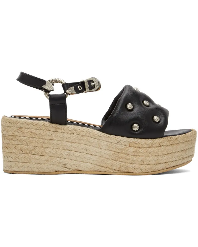Toga Black Wedge Sandals Aj1170