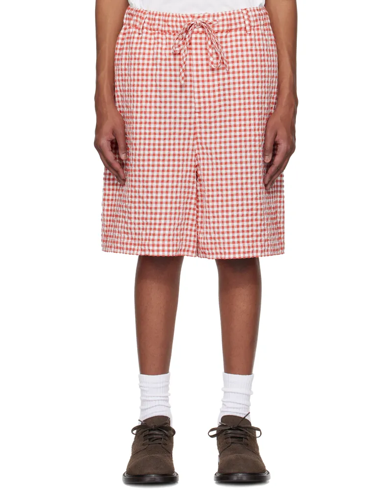 Marni Red & White Gingham Shorts Chr63