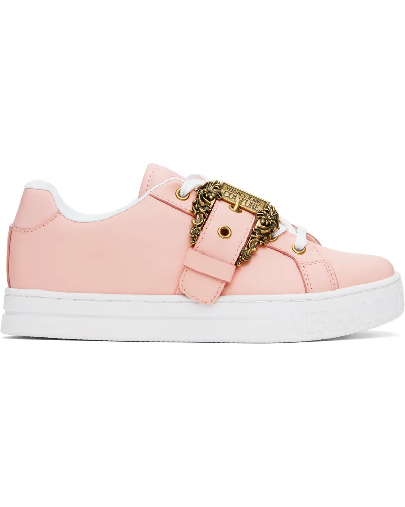 Versace Jeans Pink Baroque Buckle Court 88 Sneakers E489