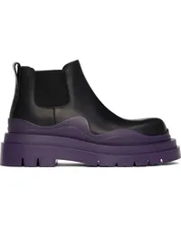 Bottega Veneta Black & Purple Low 'The Tire' Chelsea Boots Black