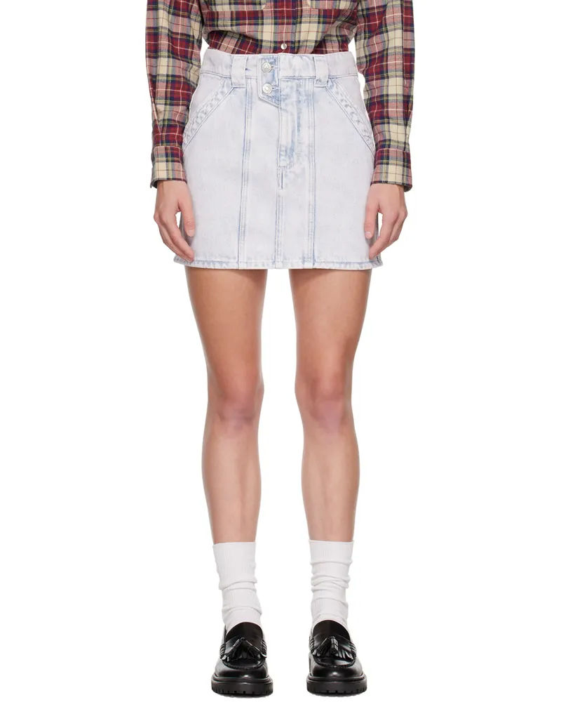 Étoile Isabel Marant Blue Overdyed Viscon Denim Miniskirt 30lu