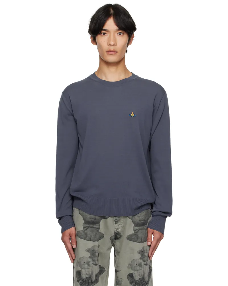 Vivienne Westwood Blue Alex Round Neck Sweater Ss25-k409